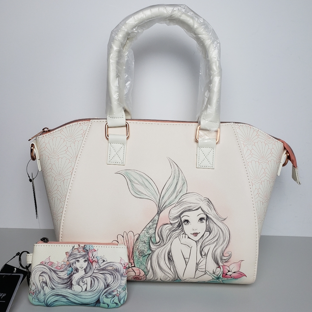 Loungefly Disney Ariel Sketch Satchel and Wallet - Picture 1 of 8